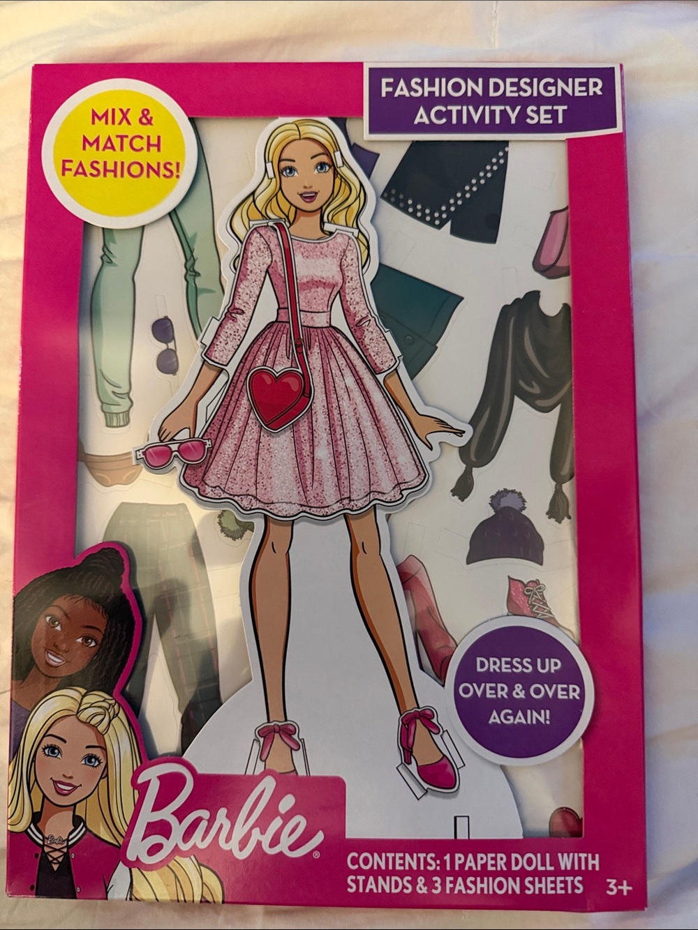 Fashion designer activity set paper doll Barbie Mix & Match Dress-Up Fashion Set